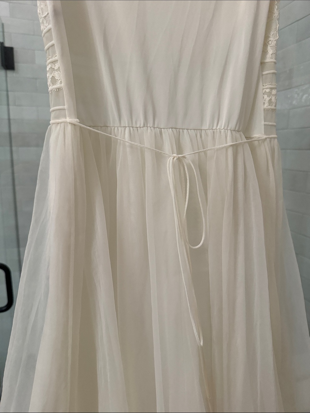 1960s Shadowline  Nightgown Chiffon Lace Lingerie Vintage Sz S - Picture 16 of 16